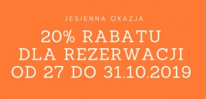 Wybierz dowolny pakiet pobytowy, a my zmniejszymy jego cenę o 20%!