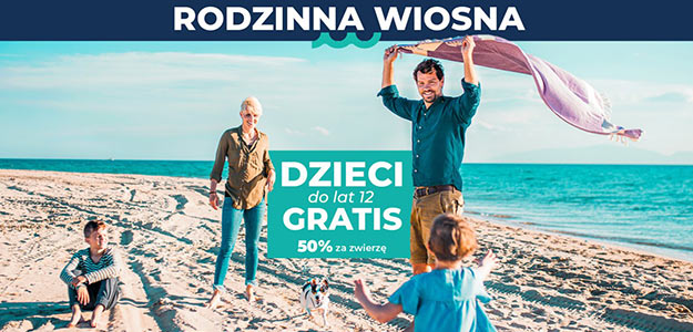 Rodzinna wiosna w Kołobrzegu! Dzieci GRATIS i zwierzę 50%